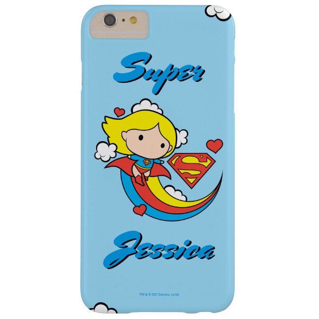 Coques Case-Mate iPhone Chibi Supergirl volant arc-en-ciel (Dos)