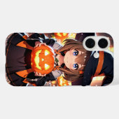 Coques Case-Mate iPhone Chibi Witch & Citrouille (Verso (horizontal))