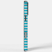 Coques Case-Mate iPhone Chic Aqua Silver Stripes Monogramme (Verso / Droite)