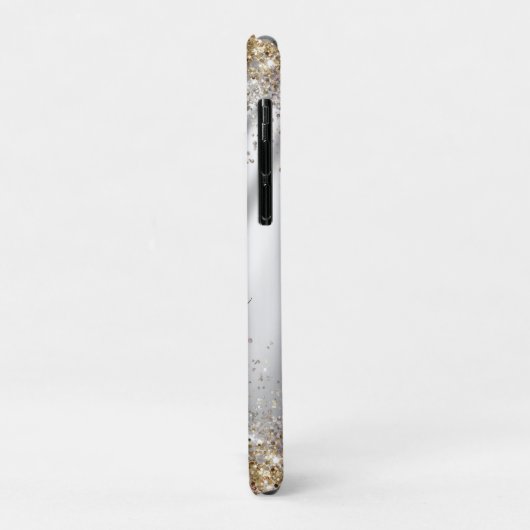 Coques Case-Mate iPhone Chic argent or fausse parties scintillant monogram (Dos/Gauche)