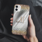 Coques Case-Mate iPhone Chic argent Or faux paillettes monogramme