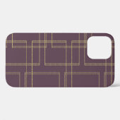 Coques Case-Mate iPhone Chic Berry Mauve & Gold Glam géométrique (Verso (horizontal))