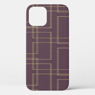 Case-Mate iPhone Case Chic Berry Mauve & Gold Glam géométrique