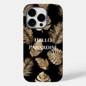 Coques Case-Mate iPhone Chic Black Gold Tropical Feuilles (Verso)