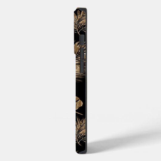 Coques Case-Mate iPhone Chic Black Gold Tropical Feuilles (Verso / Gauche)