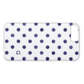 Coques Case-Mate iPhone Chic bleu et blanc motif monogramme (Dos (Horizontal))