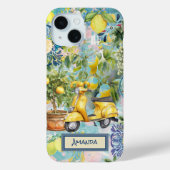 Coques Case-Mate iPhone Chic bleu turquoise sicilien citrus collage floral (Verso)