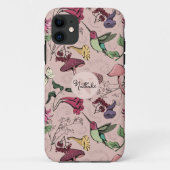 Coques Case-Mate iPhone Chic Blush rose Hummingbird Garden Monogramme (Dos)