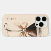 Coques Case-Mate iPhone Chic Brown Script Aquarelle Espresso Café (Verso (horizontal))
