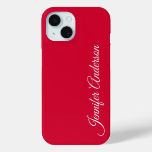 Coque Pour iPhone 15 Chic Calligraphie Élégant Cerisier Rouge Personnal