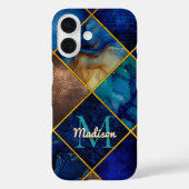 Coques Case-Mate iPhone Chic ceinture fausse Parties scintillant or bleu g (Verso)