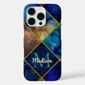 Coques Case-Mate iPhone Chic ceinture fausse Parties scintillant or bleu g (Verso)