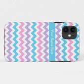 Coques Case-Mate iPhone Chic Chevrons rose, turquoise, mauve et blanc (Dos (Horizontal))