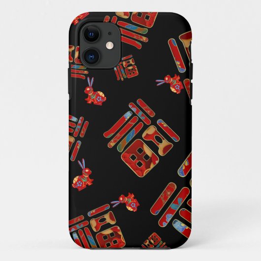 Coques Case-Mate iPhone Chic chinois caractère 福 bénédictions Lapins Année (Dos)