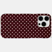 Coques Case-Mate iPhone Chic Chocolate Brown & White Polka Dot Pattern (Verso (horizontal))