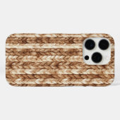 Coques Case-Mate iPhone Chic Crème Brown Faux Tissus (Verso (horizontal))