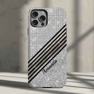 Case-Mate iPhone Case Chic cristal et paillettes d'argent personnalisé