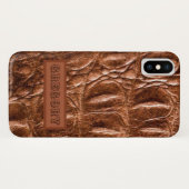 Coques Case-Mate iPhone Chic Crocodile Monogramme de la peau (Dos (Horizontal))