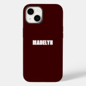 Coques Case-Mate iPhone Chic Dark Red &White script Personalized Name (Verso)