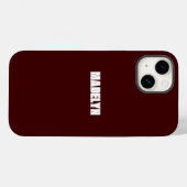 Coques Case-Mate iPhone Chic Dark Red &White script Personalized Name (Verso (horizontal))
