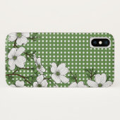 Coques Case-Mate iPhone Chic Dogwood Blossoms & Polka Dot Motif (Dos (Horizontal))