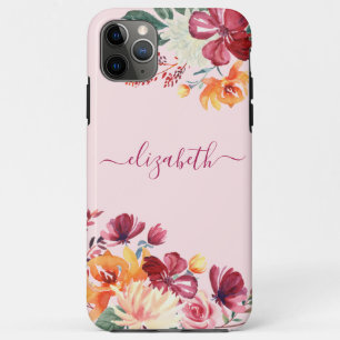 Case-Mate iPhone Case Chic Elegant Bourgogne rose Orange Nom Floral
