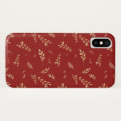Coques Case-Mate iPhone Chic Elegant Gold Foil Feuille Rouge (Dos (Horizontal))