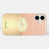 Coques Case-Mate iPhone Chic Élégant Lotus Doré Rayé (Verso (horizontal))