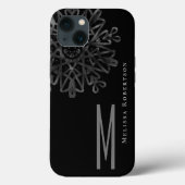 Coques Case-Mate iPhone Chic Élégant Noir et Blanc Orné Monogrammé (Verso)
