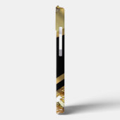 Coques Case-Mate iPhone Chic élégant noir et or bling personnalisé (Verso / Gauche)