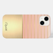 Coques Case-Mate iPhone Chic Élégant Rayé Or (Verso (horizontal))