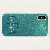 Coques Case-Mate iPhone Chic Elegant Turquoise Bleu Épargne Parties scinti (Dos (Horizontal))