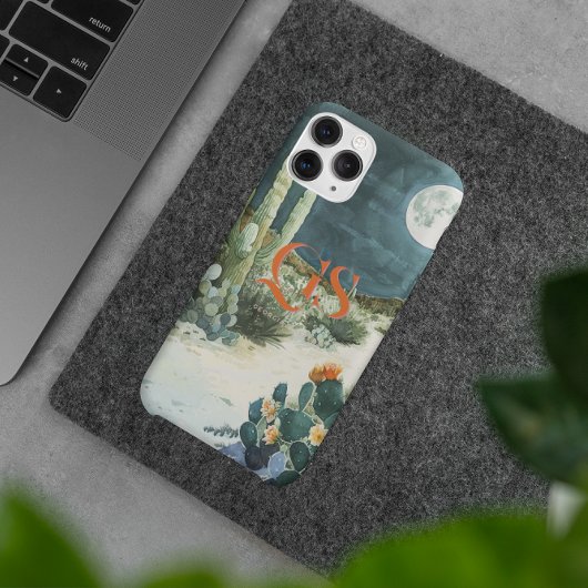 Coques Case-Mate iPhone Chic Étude Aquarelle Désert Lune | Monogramme 