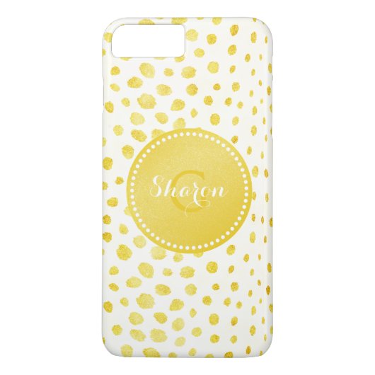 Coques Case-Mate iPhone Chic faux or brillant imprimé guépard monogramme (Dos)