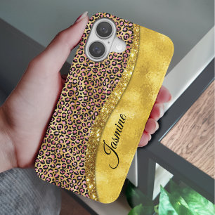 Coques iPhone 16 Chic faux or parties scintillant rose poster de an