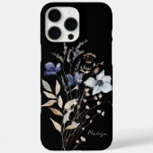 Coques Case-Mate iPhone Chic Fleur Bleue Aquarelle Monogrammée (Verso)