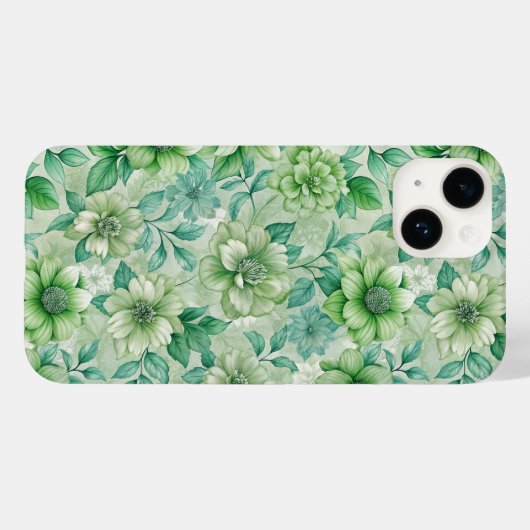 Coques Case-Mate iPhone Chic Floral Damask Sage Green (Verso (horizontal))