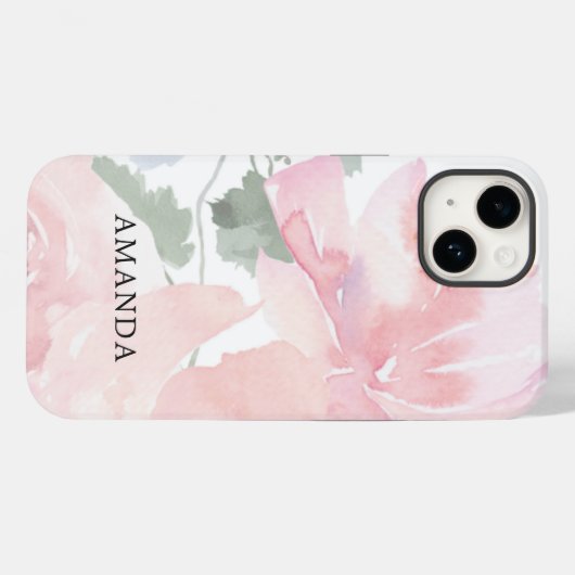 Coques Case-Mate iPhone Chic Floral Rose (Verso (horizontal))