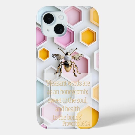 Coques Case-Mate iPhone Chic Foi Rose Jaune Bleu Blanc Nid d'Abeille Abeil (Verso)