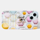 Coques Case-Mate iPhone Chic Foi Rose Jaune Bleu Blanc Nid d'Abeille Abeil (Verso (horizontal))