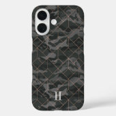 Coques Case-Mate iPhone Chic foncé Camo Rose or Monogramme géométrique (Verso)