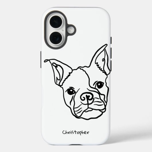 Coques Case-Mate iPhone Chic French Bulldog Line Art : Modifier votre text (Verso)