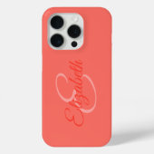 Coques Case-Mate iPhone Chic Girl Coral Nom Lettre initiale Monogramme (Verso)