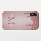 Coques Case-Mate iPhone Chic Girly Rose Parties scintillant Drivers Monogr (Dos (Horizontal))