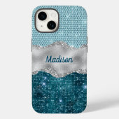 Coques Case-Mate iPhone Chic girly turquoise menthe vert parties scintilla (Verso)