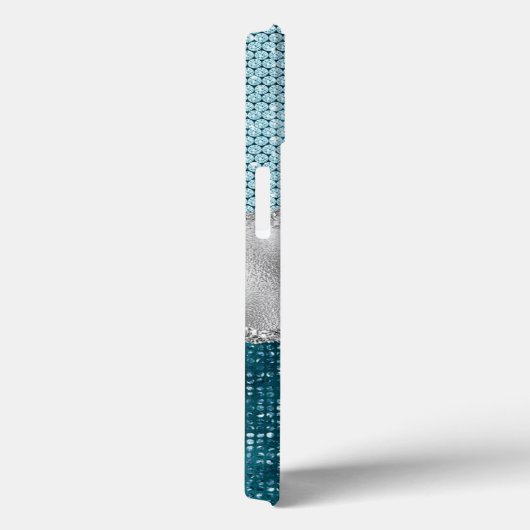 Coques Case-Mate iPhone Chic girly turquoise menthe vert parties scintilla (Verso / Droite)