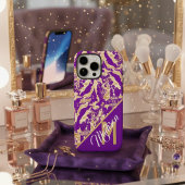 Coques Case-Mate iPhone Chic Golden Marble violet Custom monogramme initia