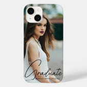 Coques Case-Mate iPhone Chic Graduate Photo Black Script Graduation (Verso)