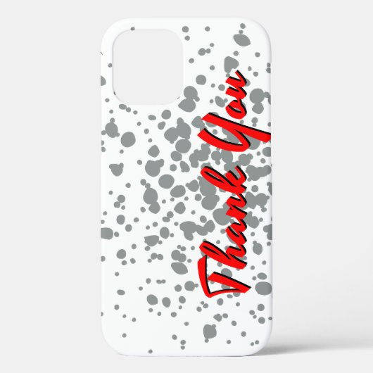 Coques Case-Mate iPhone Chic Grey Explosion Aquarelle Points Texte rouge (Verso)