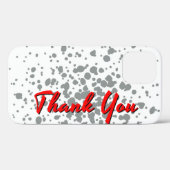 Coques Case-Mate iPhone Chic Grey Explosion Aquarelle Points Texte rouge (Verso (horizontal))